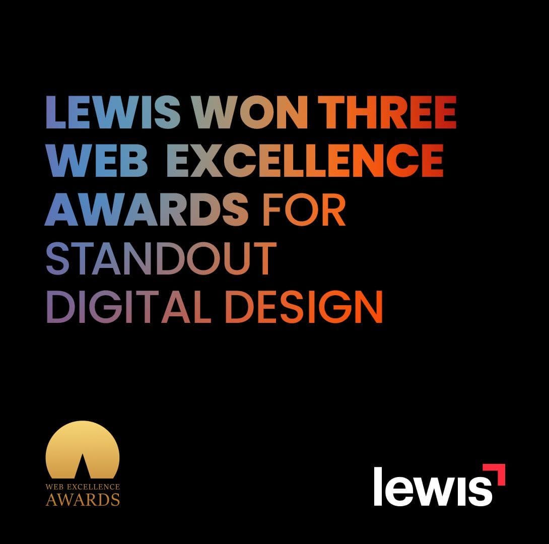 Lewis Awarded Three Web Excellence Awards for Digital Design